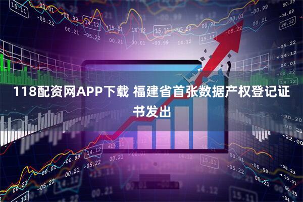 118配资网APP下载 福建省首张数据产权登记证书发出