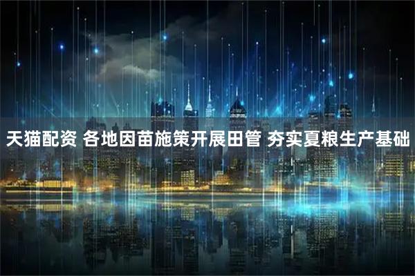 天猫配资 各地因苗施策开展田管 夯实夏粮生产基础